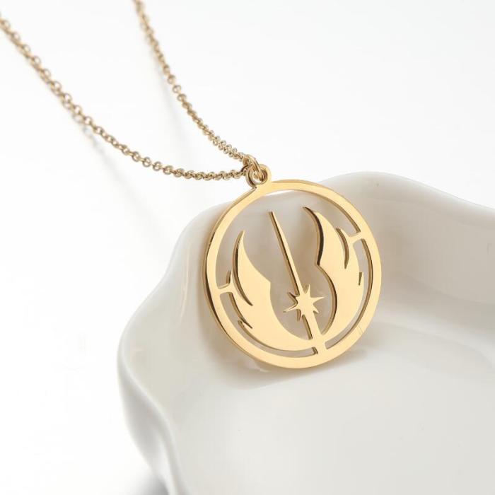 European and American Cross-Border New Jedi Order Logo Pendant Necklace Star Wars Gothic Collarbone Chain Wholesale