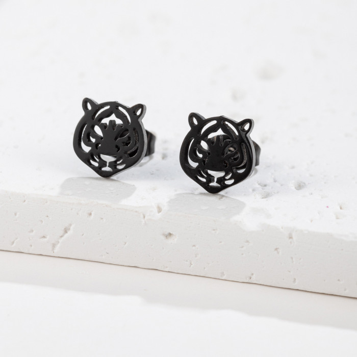 Foreign Trade Cross-Border Stainless Steel Cute Animal Earrings Ins Fashion Cat Rabbit Alpaca Pig Earrings Wholesale