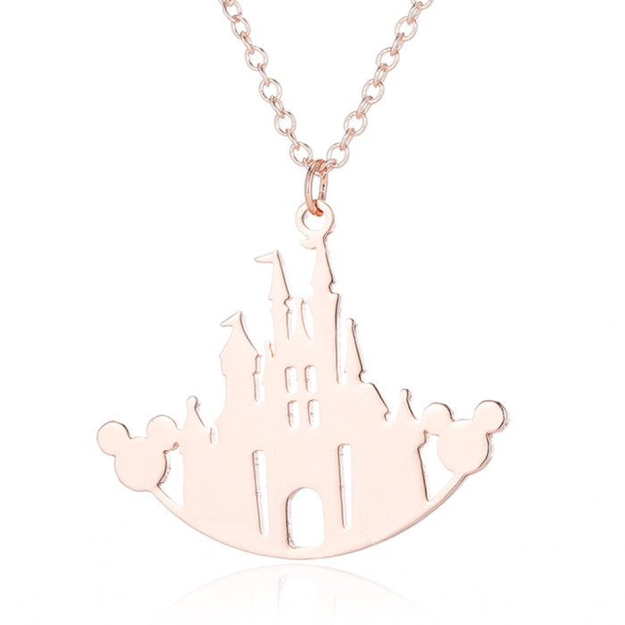 Style Stainless Steel Mickey Mouse Necklace Hollow Fashion Mickey Mouse Animal Collarbone Chain Women's Foreign Trade...