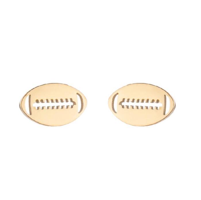 Compact Spring Summer New Stainless Steel Sports Series Earrings Ins Fashion Baseball Football Earrings In Stock Wholesale