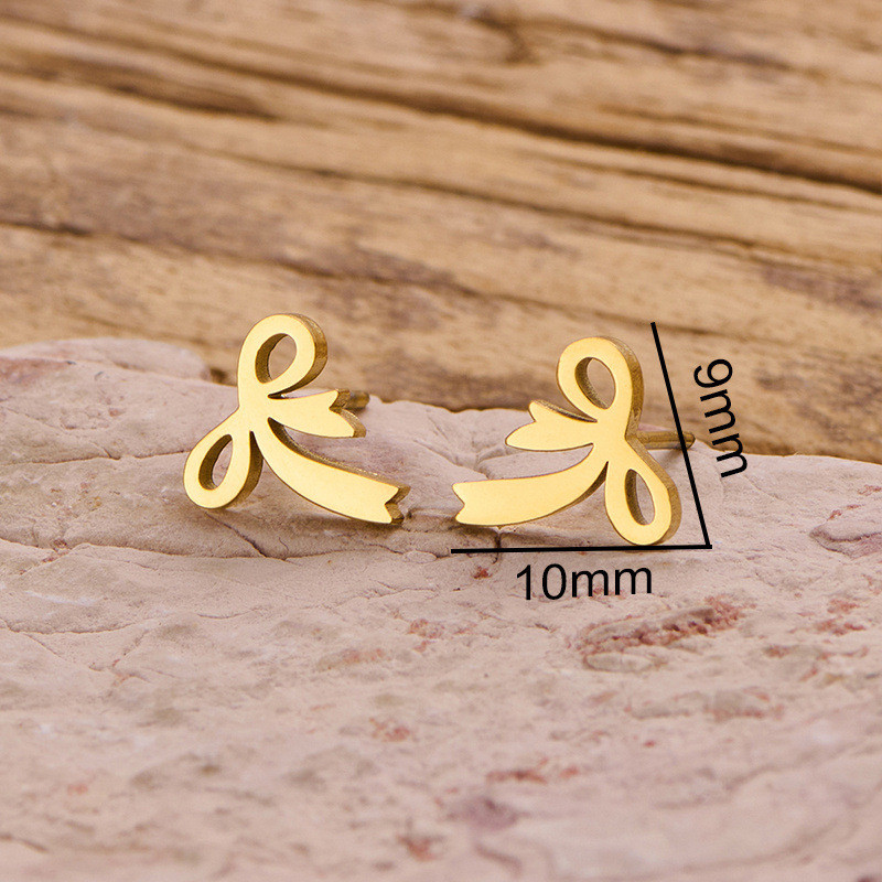 Butterfly Knot Earrings for Women, Niche Stainless Steel Cut Sweet Earrings, Irregular Personality Versatile Light Luxury Jewelry In Stock