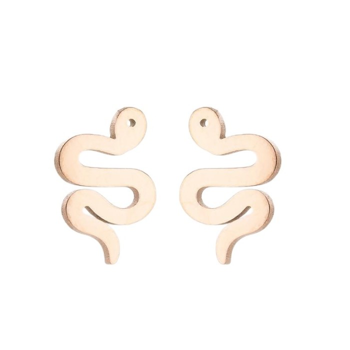 European and American Style New Snake Earrings Ins Fashion Simple S-Curved Snake-Shaped Animal Ear Jewelry Cross-Border In Stock Wholesale