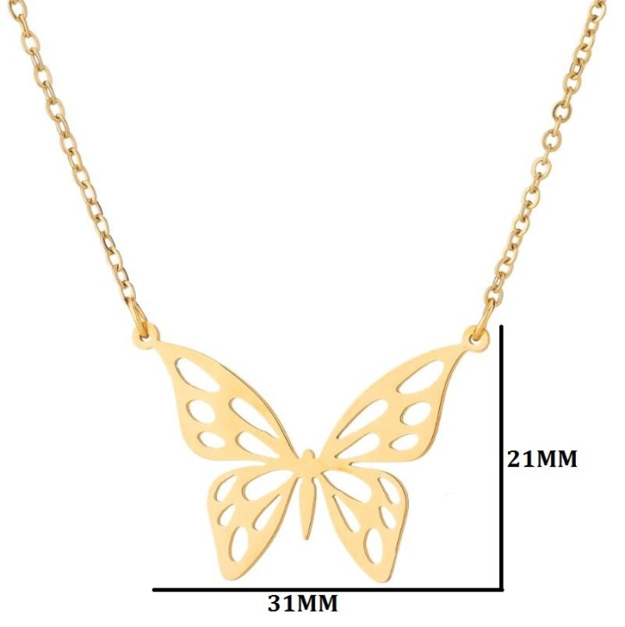 2025 New Stainless Steel Spring Butterfly Fairy Simple Luxury Insect Pendant Collarbone Chain French Cross-Border Accessories