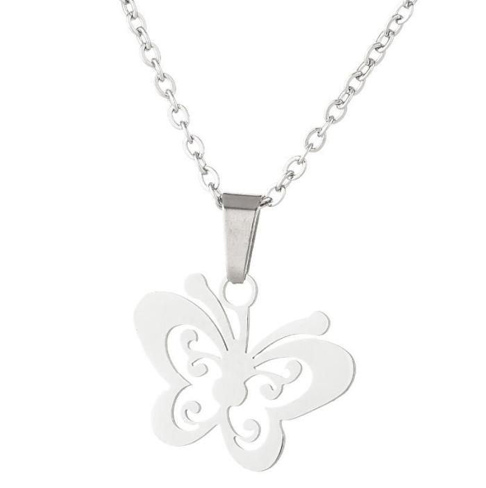 2025 New Stainless Steel Spring Butterfly Fairy Simple Luxury Insect Pendant Collarbone Chain French Cross-Border Accessories