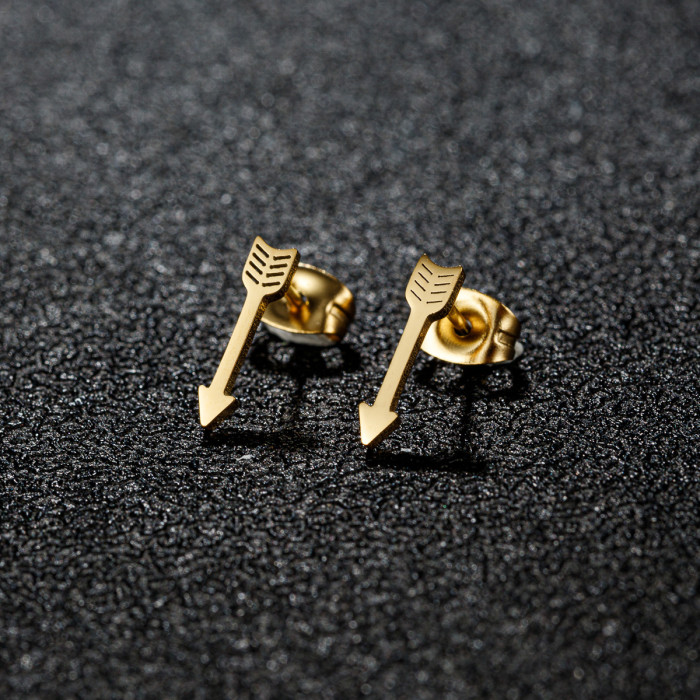 Korean Version INS Style Niche Design Sense Minimalist Cold Style Personality Light Luxury Cupid Arrow Earrings Cross-Border Accessories