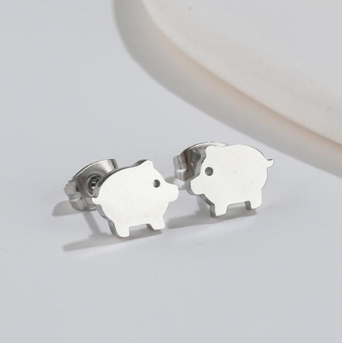 Foreign Trade Cross-Border New Fashion Simple Cute Small Animal Earrings Ins Cat Rabbit Piercing Earrings