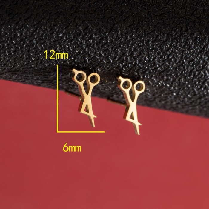 Cross-Border Korean Version Stainless Steel Small Animal Earrings Ins Girls Cute Butterfly Rabbit Asymmetric Cat Fish Earrings