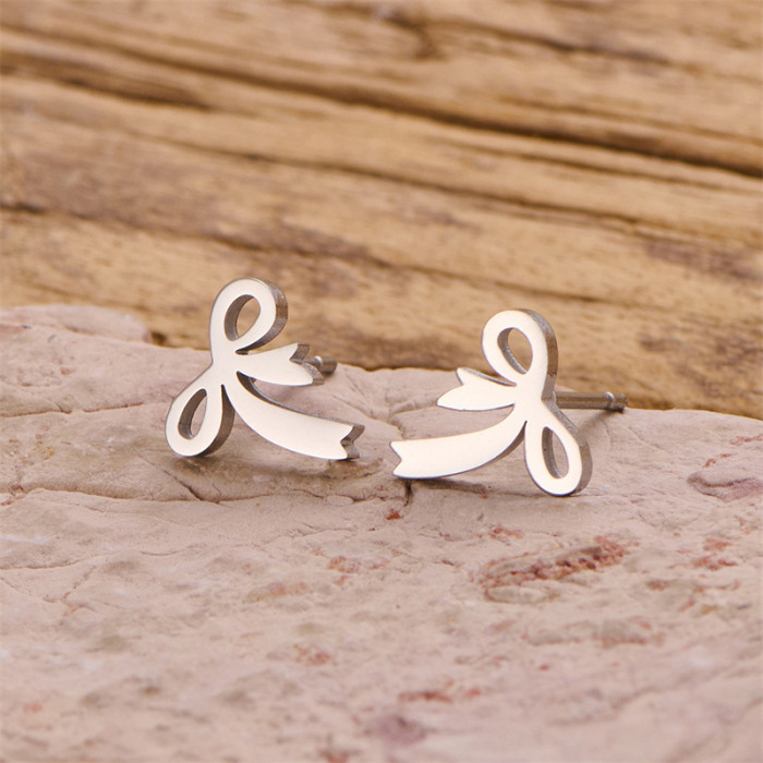 Butterfly Knot Earrings for Women, Niche Stainless Steel Cut Sweet Earrings, Irregular Personality Versatile Light Luxury Jewelry In Stock