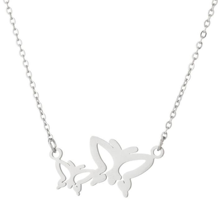2025 New Stainless Steel Spring Butterfly Fairy Simple Luxury Insect Pendant Collarbone Chain French Cross-Border Accessories