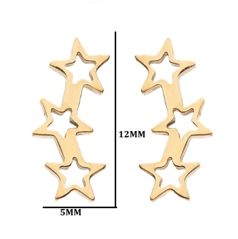 Cross-Border New Black Series Stainless Steel Simple Star Moon Earrings Girl Personality Star Moon Earrings Accessories Wholesale