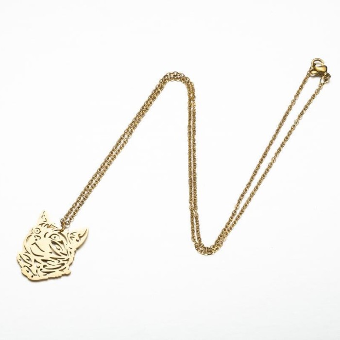 Minimalist Animal Stainless Steel Necklace Ins Style Small Cat Pet Necklace for Women Unique Design Clavicle Chain Wholesale