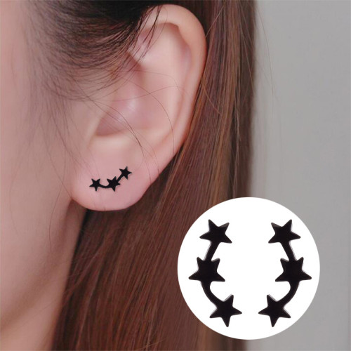 Fashion Retro Star Earrings Ins Style Women Personality Small Light Luxury Simple Geometric Pentagram Earrings Wholesale