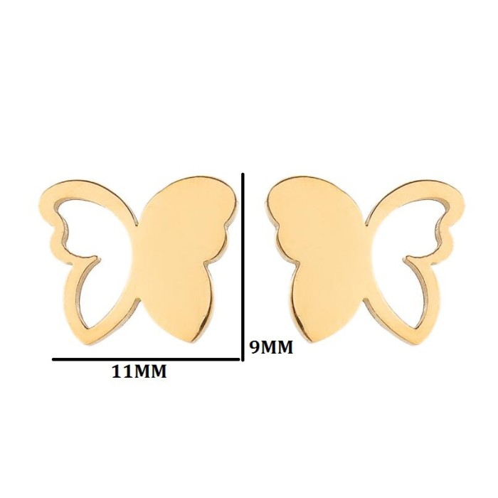 Shuangshuo Stainless Steel Butterfly Earrings for Women, Fresh Hollow Design, Korean Style, Wholesale Small Items Fro...