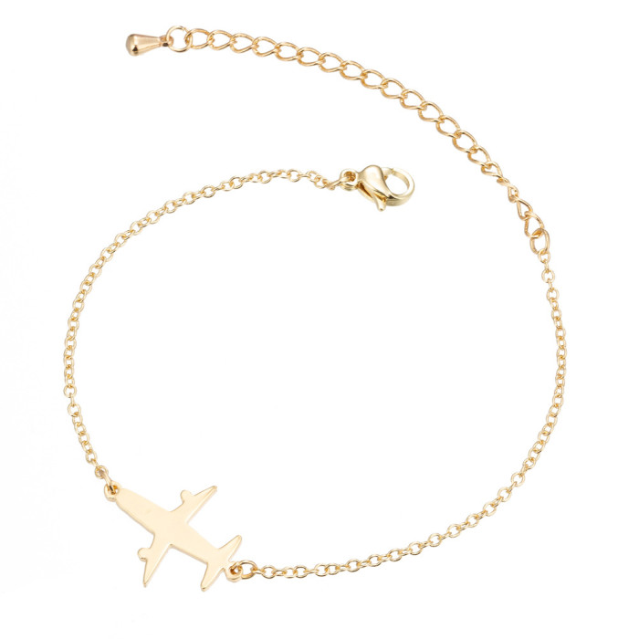 European and American Cross-Border New Couple Bracelets Ins Female Simple Personality Fresh Style Unisex Airplane Hand Jewelry Wholesale