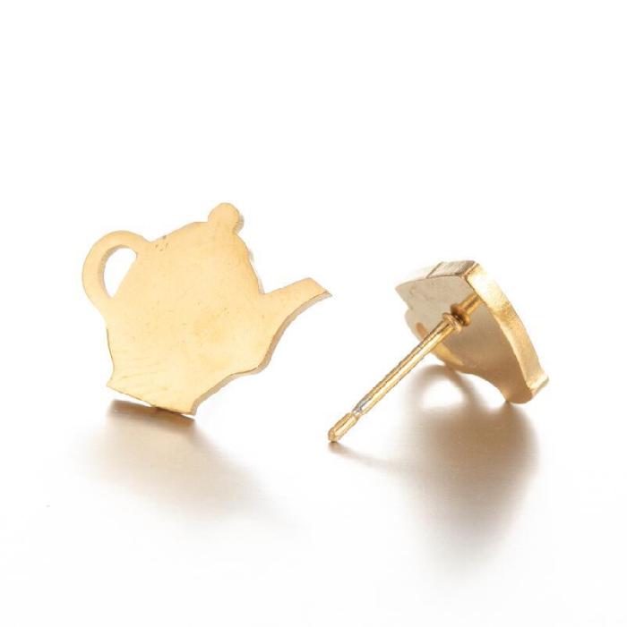 European and American Cross-Border New Asymmetric Kettle Cup Earrings INS Fashionable Feminine Niche Earrings Wholesale