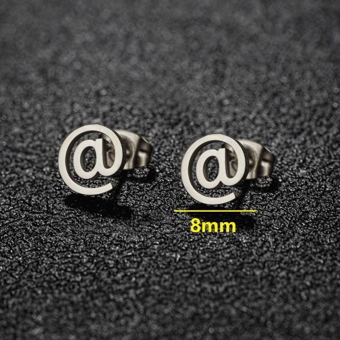 New Black Series Stainless Steel Simple Star Moon Earrings Girl Personality Star Moon Earrings Accessories Wholesale