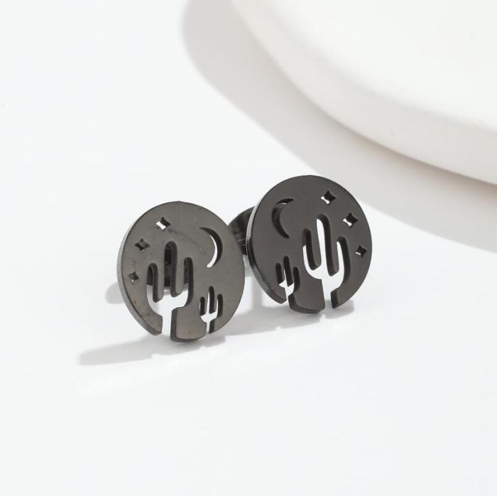 Korean Stainless Steel Material Elegant Personality Simple Boots Geometric Heart Smiley Face Earrings Student Versatile Ear Accessories