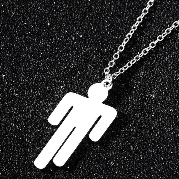 European and American Punk Style Billie Eilish Merchandise Rapper Pendant Necklace Men's Hip Hop Collarbone Chain