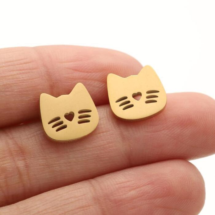 Hip-Hop Jewelry Stainless Steel Bear Deer Snake Bird Bee Cute Animal Series Earrings Ear Accessories