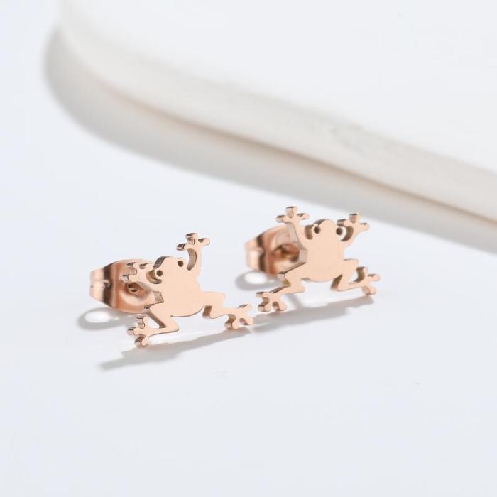 Foreign Trade Cross-Border New Fashion Simple Cute Small Animal Earrings Ins Cat Rabbit Piercing Earrings