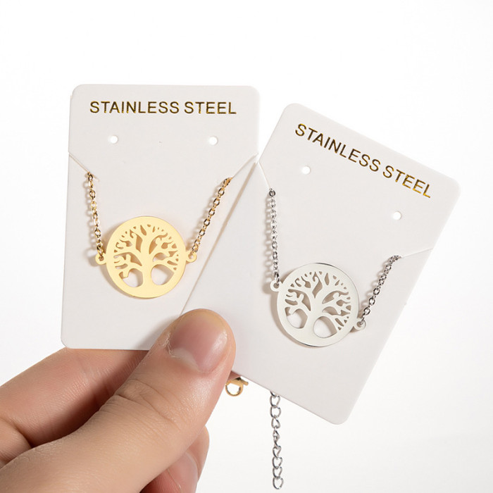 Minimalist European and American Cross-Border New Ins Fashion Tree of Life Flower Stamen Bracelet Fashionable Personality Feather Hand Jewelry