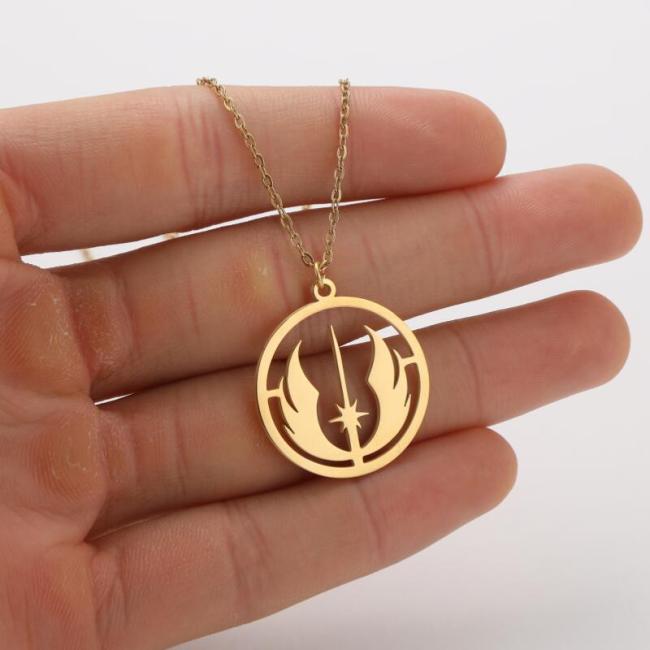 European and American Cross-Border New Jedi Order Logo Pendant Necklace Star Wars Gothic Collarbone Chain Wholesale