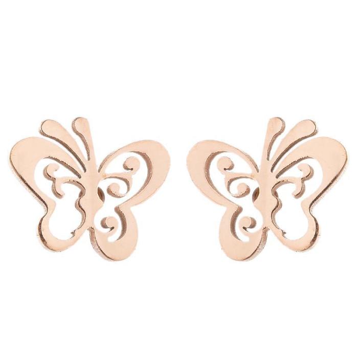 New Butterfly Earrings for Women, Forest Style, Fresh and Simple, Stainless Steel Small Animal, Various Butterfly Earrings, In Stock Wholesale