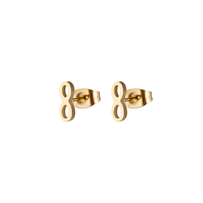 18K Gold Electroplated Stainless Steel Geometric Simple Earrings INS Women's Mini Small Star Moon Triangle Earrings