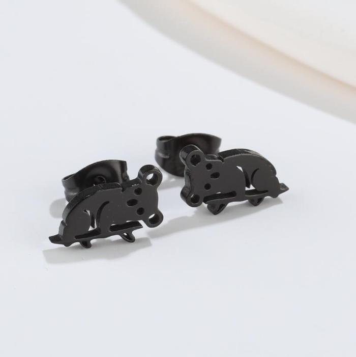Foreign Trade Cross-Border New Fashion Simple Cute Small Animal Earrings Ins Cat Rabbit Piercing Earrings