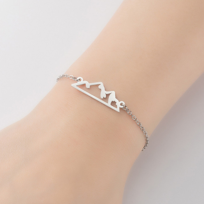 Sweet New Fashion Mountain Peak Personality Hollow Snow Mountain Ins Necklace Simple Foreign Trade Jewelry Wholesale
