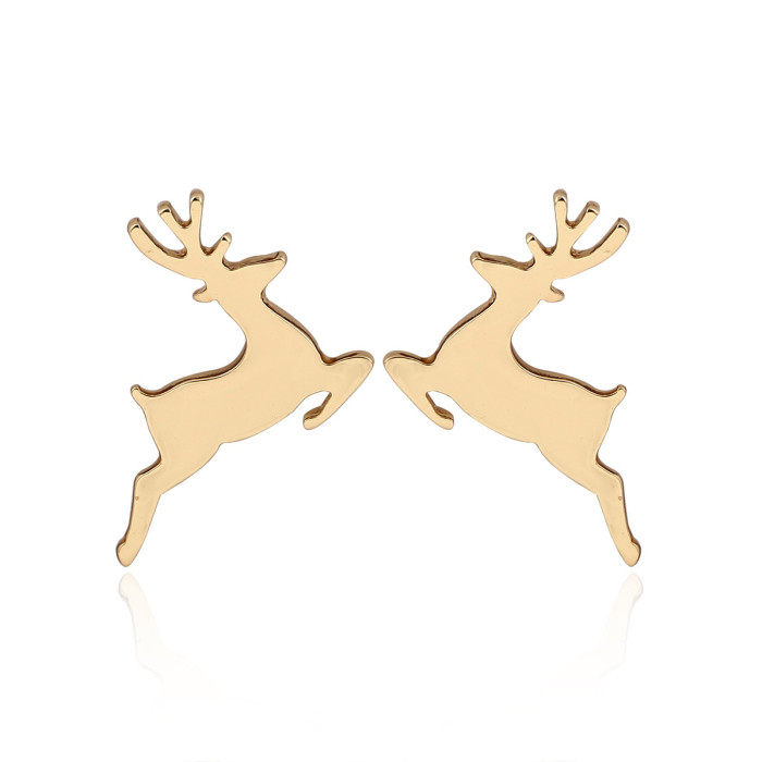 European and American Small Accessories Fashion Reindeer Christmas Tree Asymmetric Earrings Christmas New Year Gifts In Stock Wholesale