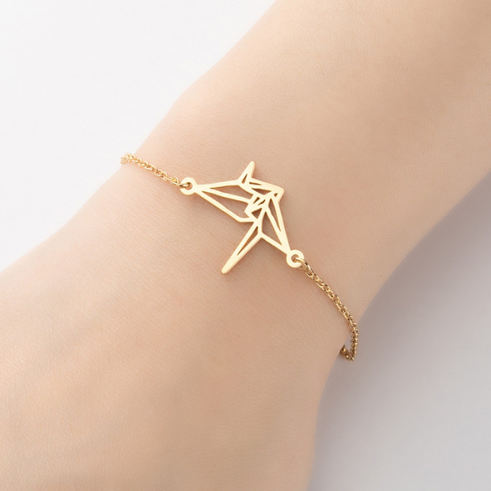 European and American Cross-Border Cute Animal Bird Butterfly Moon Cat Couple Bracelet Non-Fading Bracelet Design Sense Niche Wholesale