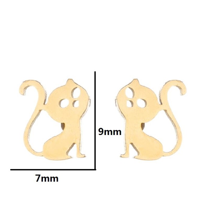Foreign Trade Earrings New Ins Style Temperament Bear Stud Earrings Fashion Korean Retro Swan Rabbit Ear Bone Studs