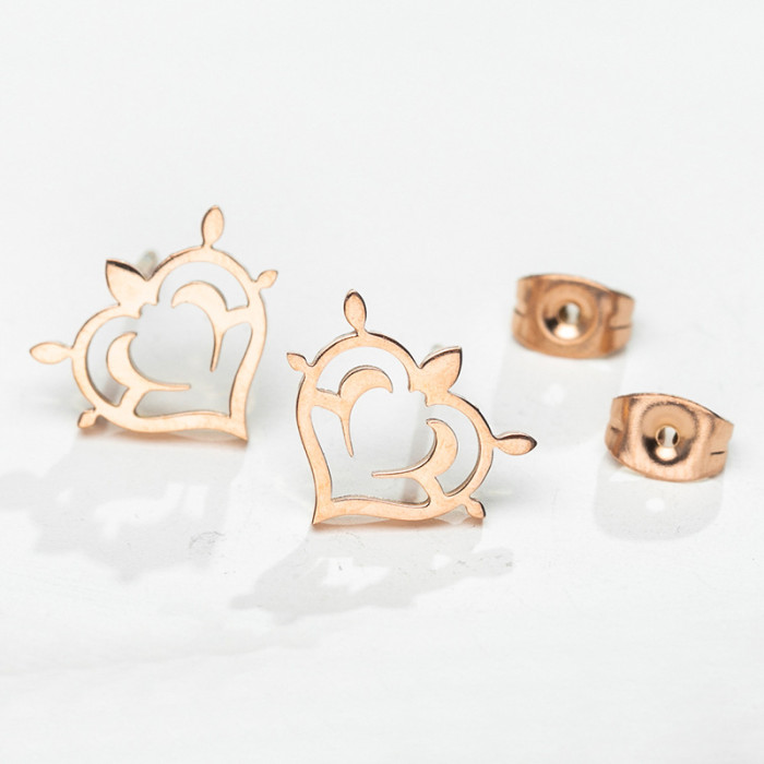 New Earrings Style Personality Creative Geometric Stud Earrings Simple Stainless Steel Stud Earrings Ear Jewelry Manu...