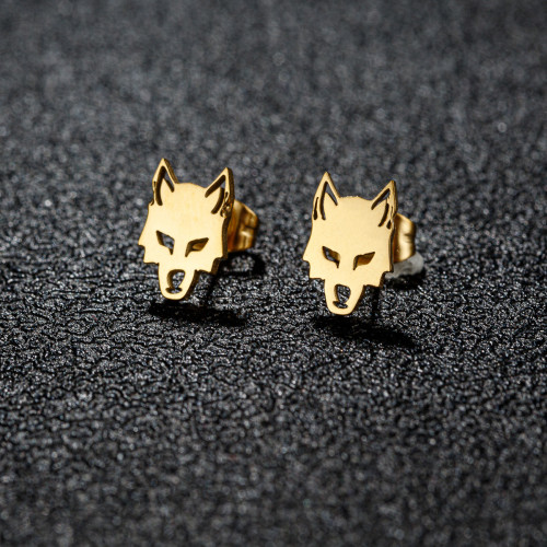 2024 New Stainless Steel Wolf Earrings for Men and Women, Versatile Sweet Cool Style Earrings, Direct from Manufacturer