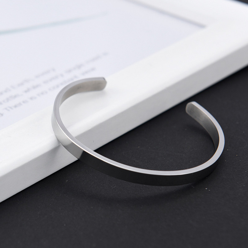 6MM Wide Stainless Steel Bracelet Roman Numerals Laser Engraved Bangle Birthday Graduation Friendship Gift Commemorative for Women