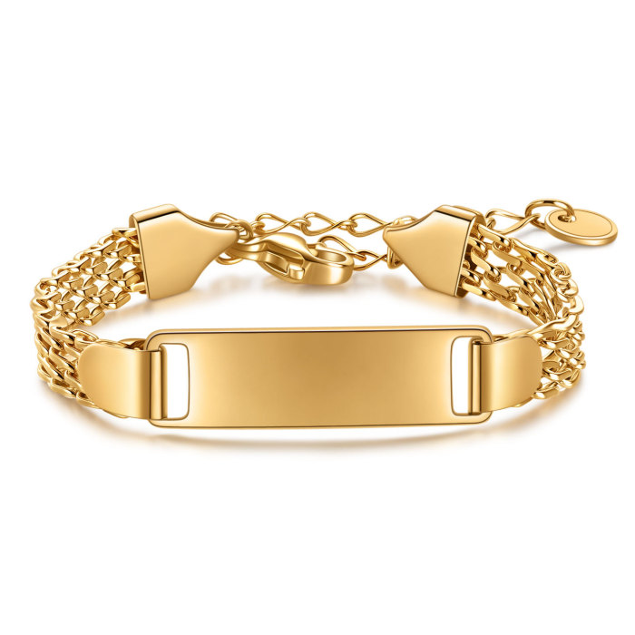 European and American Cross-Border New Stainless Steel 8MM Mesh Heart 18K Gold Bracelet for Men, Women, and Children Stainless Steel Bracelet