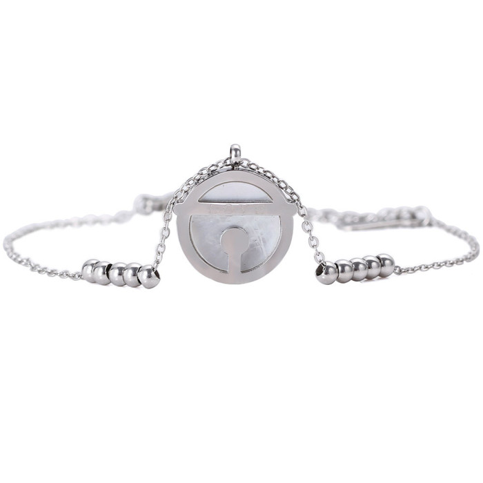 Korean Version New Ins Titanium Steel Rose Gold 18K Gold Bracelet Love Valentine's Day Gift Shell Bracelet for Women