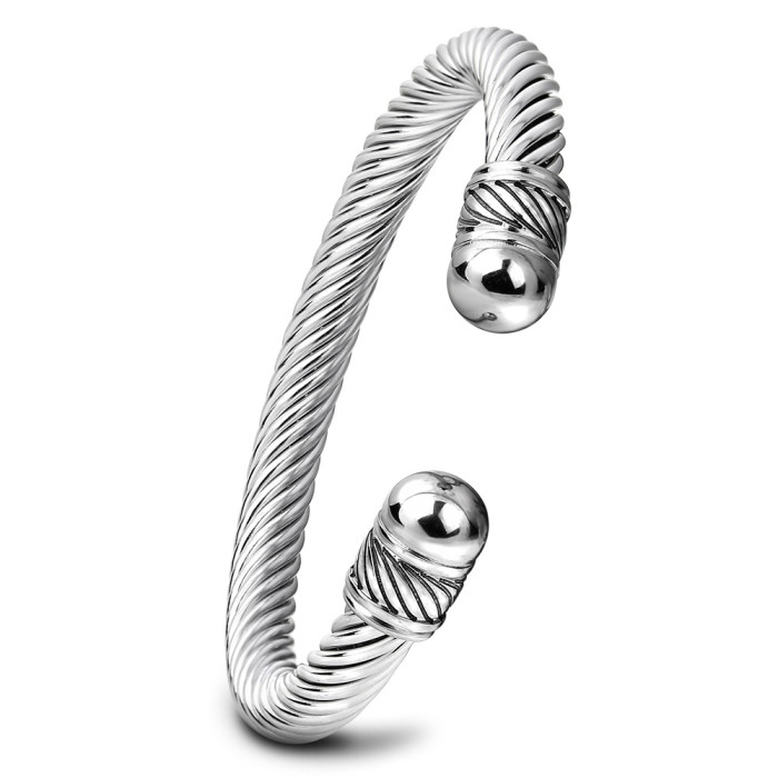 European and American New Style Stainless Steel Personality 7MM Steel Wire Cable Line Adjustable Versatile Bracelet Wholesale Hot Sale
