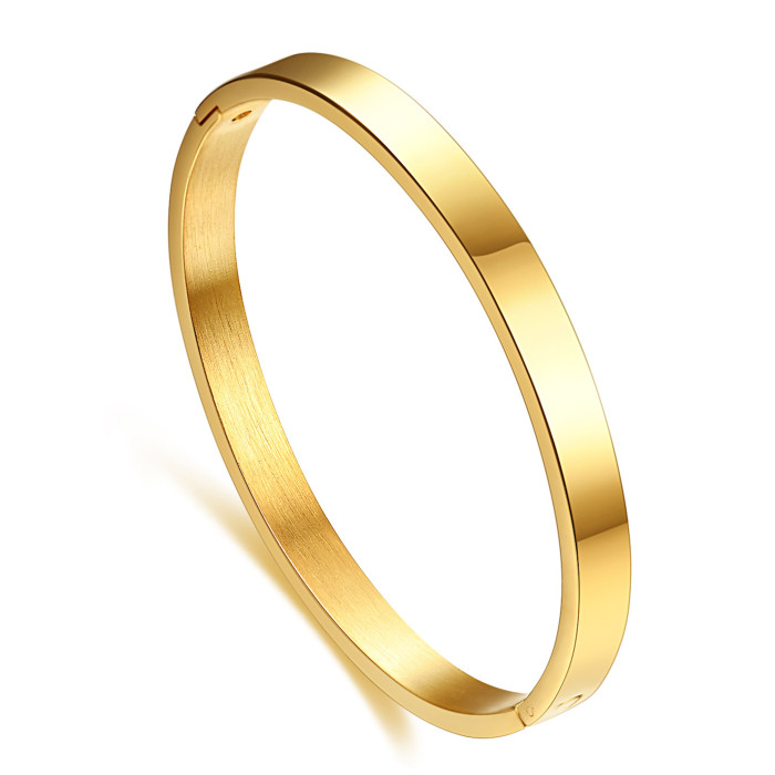 Manufacturer Wholesale 4MM 6MM Fashion Simple Multi-Inch Zircon Open Bracelet Stainless Steel Couple Bracelet Hot Sale