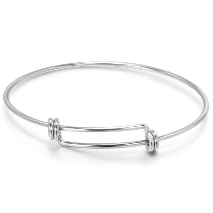 Manufacturer Wholesale European and American Simple Fashion Titanium Steel Bracelet DIY Adjustable Accessories Stainless Steel Bangle Three Colors Available