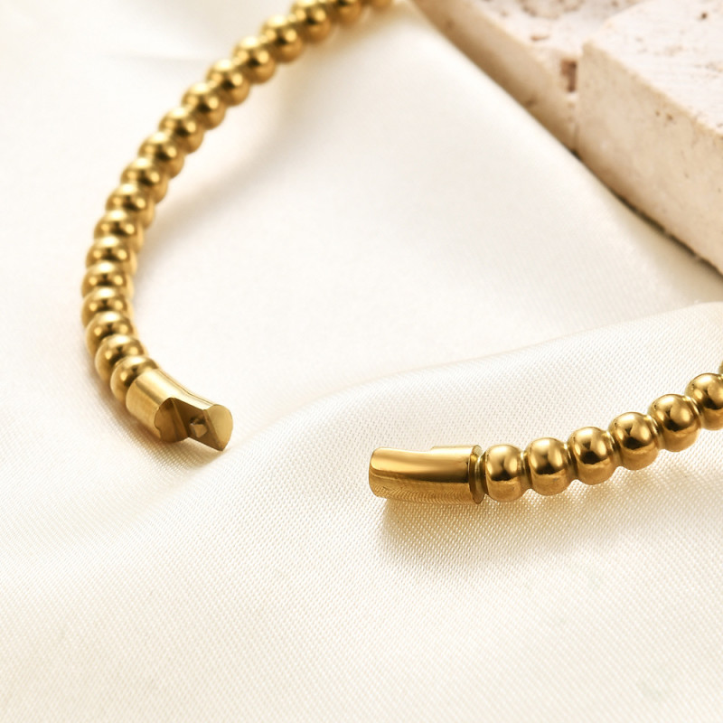 European and American Wish Amazon New Bracelet Simple 5MM Round Bead Stainless Steel Fashion Bracelet Versatile Titanium Steel Wholesale