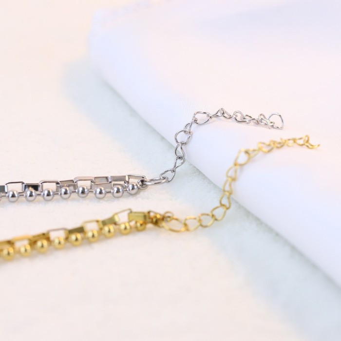 Wish Amazon New Simple Heart Bracelet Double Layer Stainless Steel Smooth Round Plate Laser Engraved Logo Bracelet for Women