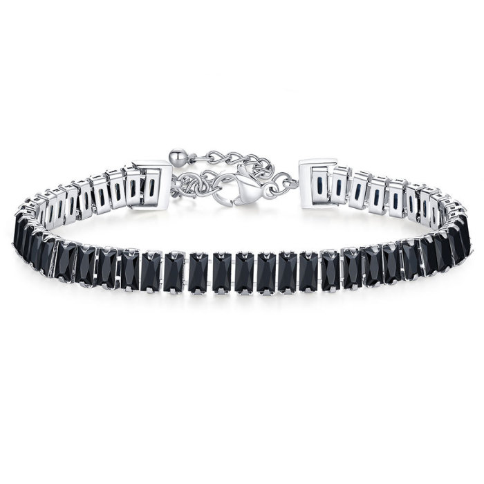 European and American New Style Ins Simple Versatile 6MM Single Row Zircon Full Diamond Bracelet Titanium Steel Versatile Jewelry Accessories Wholesale for Women