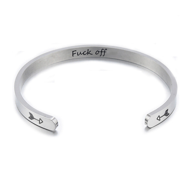 5MM Stainless Steel Bracelet Personalized Phrase Hand Jewelry Engraved Lettering Hand Ring Birthday Graduation Gift Souvenir for Women
