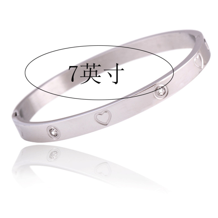 Manufacturer Wholesale 4MM 6MM Fashion Simple Multi-Inch Zircon Open Bracelet Stainless Steel Couple Bracelet Hot Sale