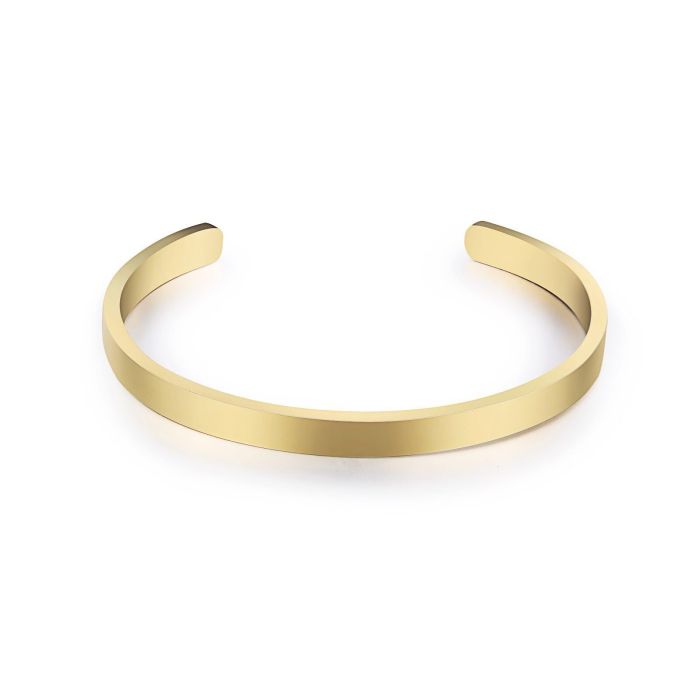 Cross-Border New Stainless Steel C-Shaped Open Bracelet 5MM15CM Stainless Steel Smooth Open Bracelet Engraving Wholesale