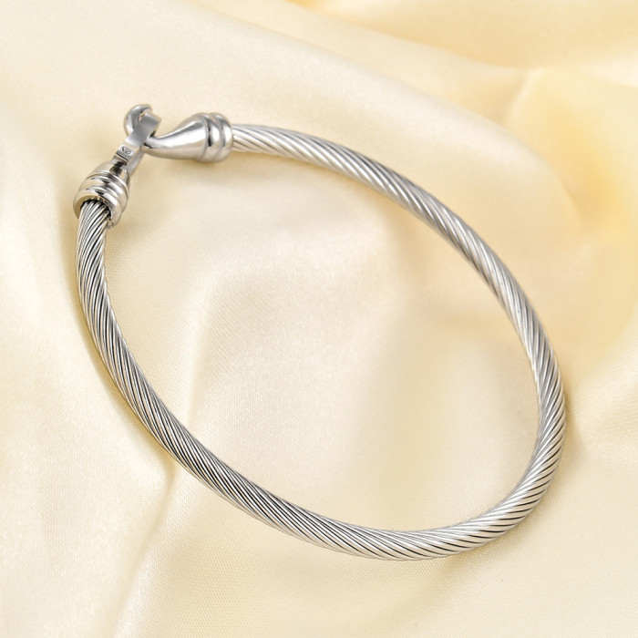 Manufacturer Wholesale Horseshoe Lock Bracelet 316L Titanium Steel Fashion Versatile 18K Gold Bracelet Vintage Simple Cable Line