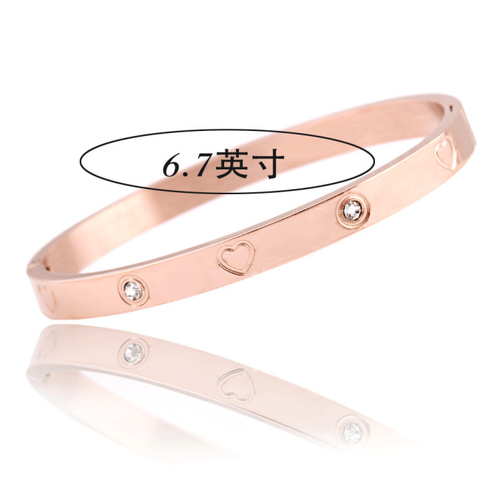 Manufacturer Wholesale 4MM 6MM Fashion Simple Multi-Inch Zircon Open Bracelet Stainless Steel Couple Bracelet Hot Sale