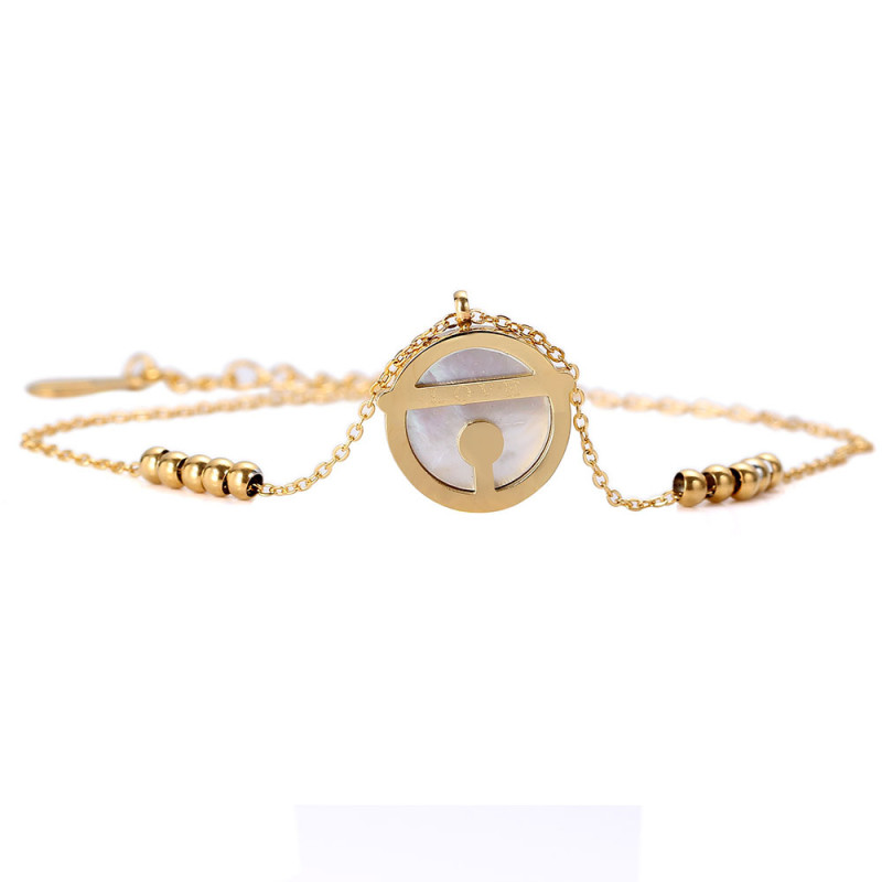 Korean Version New Ins Titanium Steel Rose Gold 18K Gold Bracelet Love Valentine's Day Gift Shell Bracelet for Women